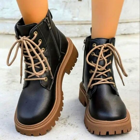 Ladies combat boots sz 8 - Picture 1 of 12